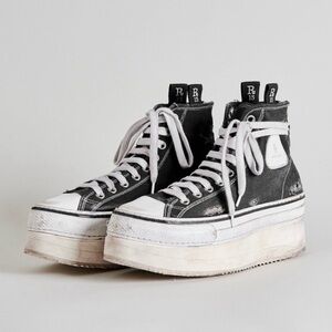 R13 COURTNEY PLATFORM HIGH TOP SNEAKER - BLACK Size US 9 EU 42